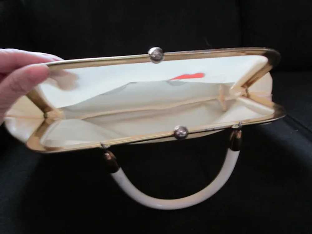 Vintage Plastic Ladies Purse handbag rhinestones … - image 3