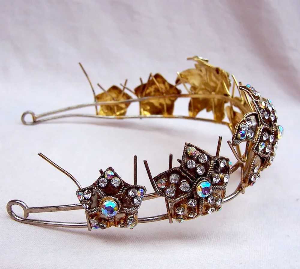 Rhinestone tiara hair accessory bridal wedding co… - image 10