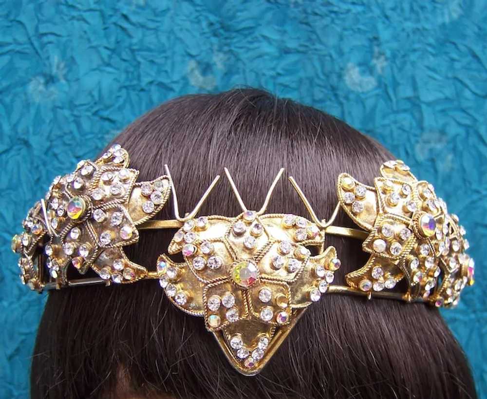 Rhinestone tiara hair accessory bridal wedding co… - image 12