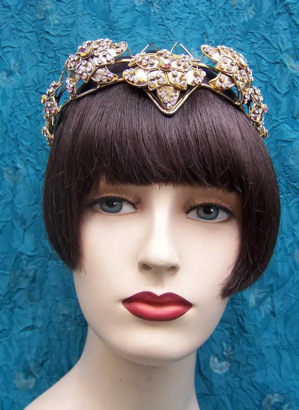 Rhinestone tiara hair accessory bridal wedding co… - image 2