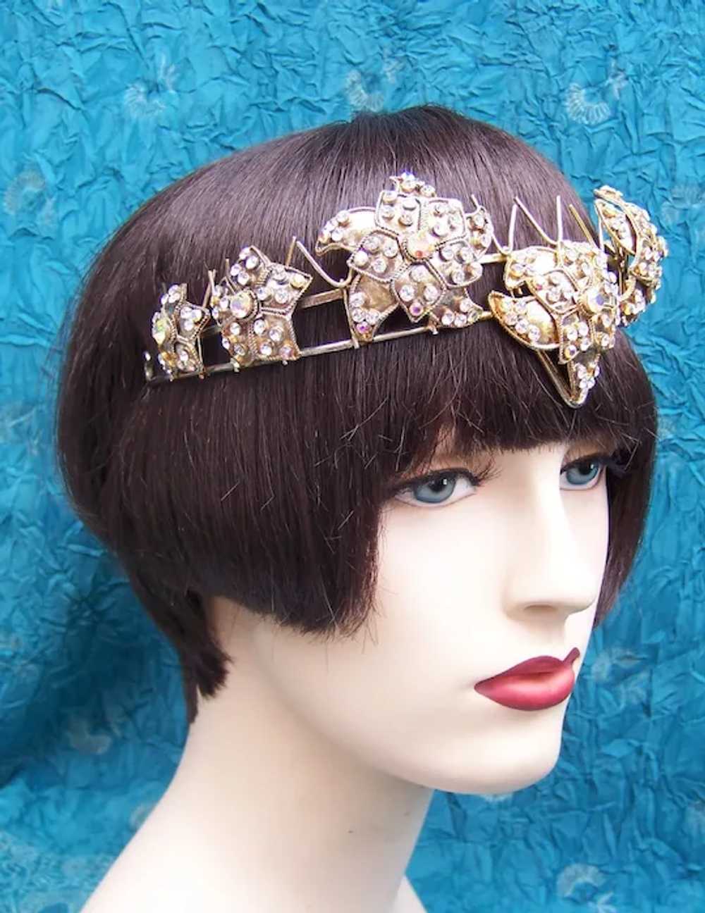 Rhinestone tiara hair accessory bridal wedding co… - image 4