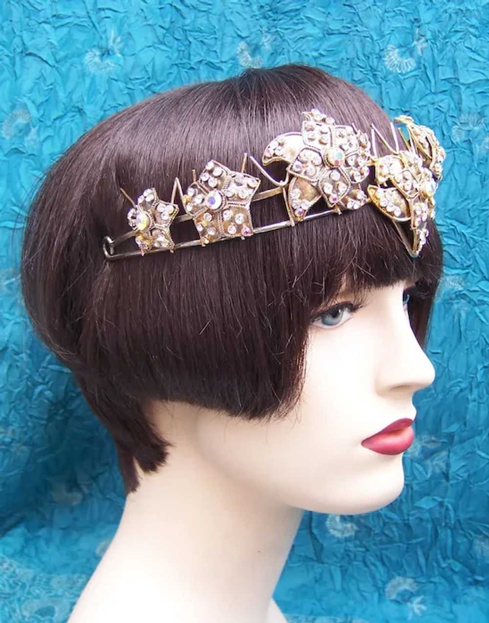 Rhinestone tiara hair accessory bridal wedding co… - image 5