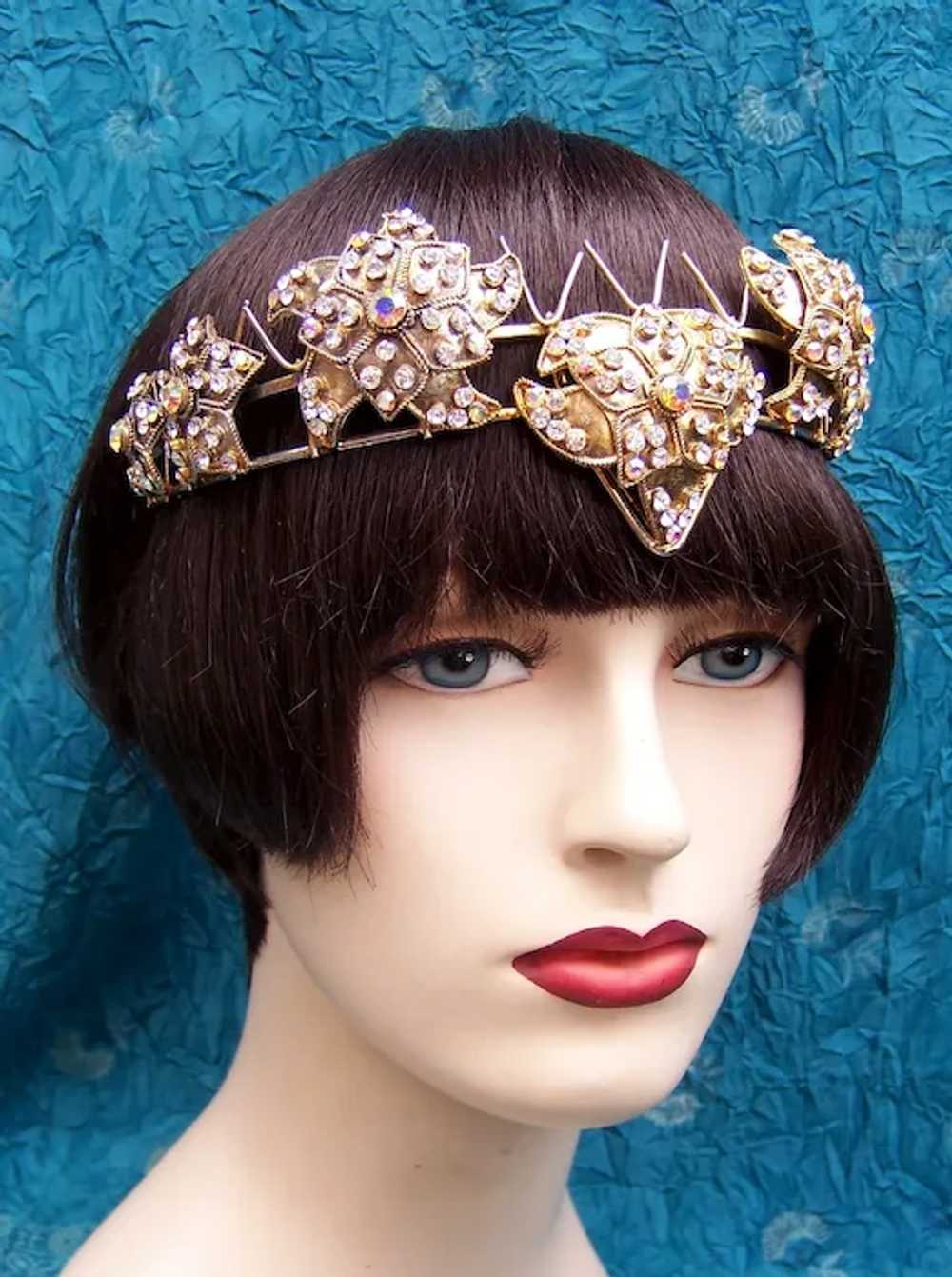 Rhinestone tiara hair accessory bridal wedding co… - image 8