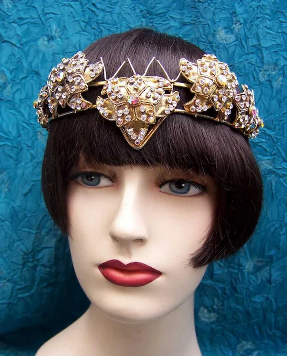 Rhinestone tiara hair accessory bridal wedding co… - image 9