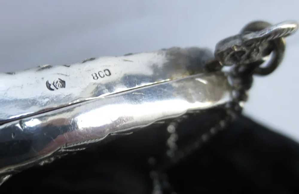 German  800 Silver Trimmed Handbag Circa 19th cen… - image 5