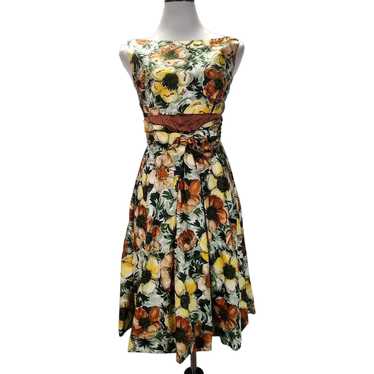 50s Jr Theme Party Dress Size XS/S Yellow Cotton … - image 1