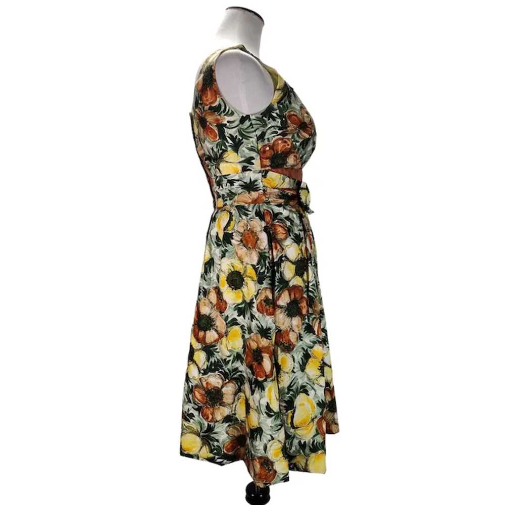 50s Jr Theme Party Dress Size XS/S Yellow Cotton … - image 2