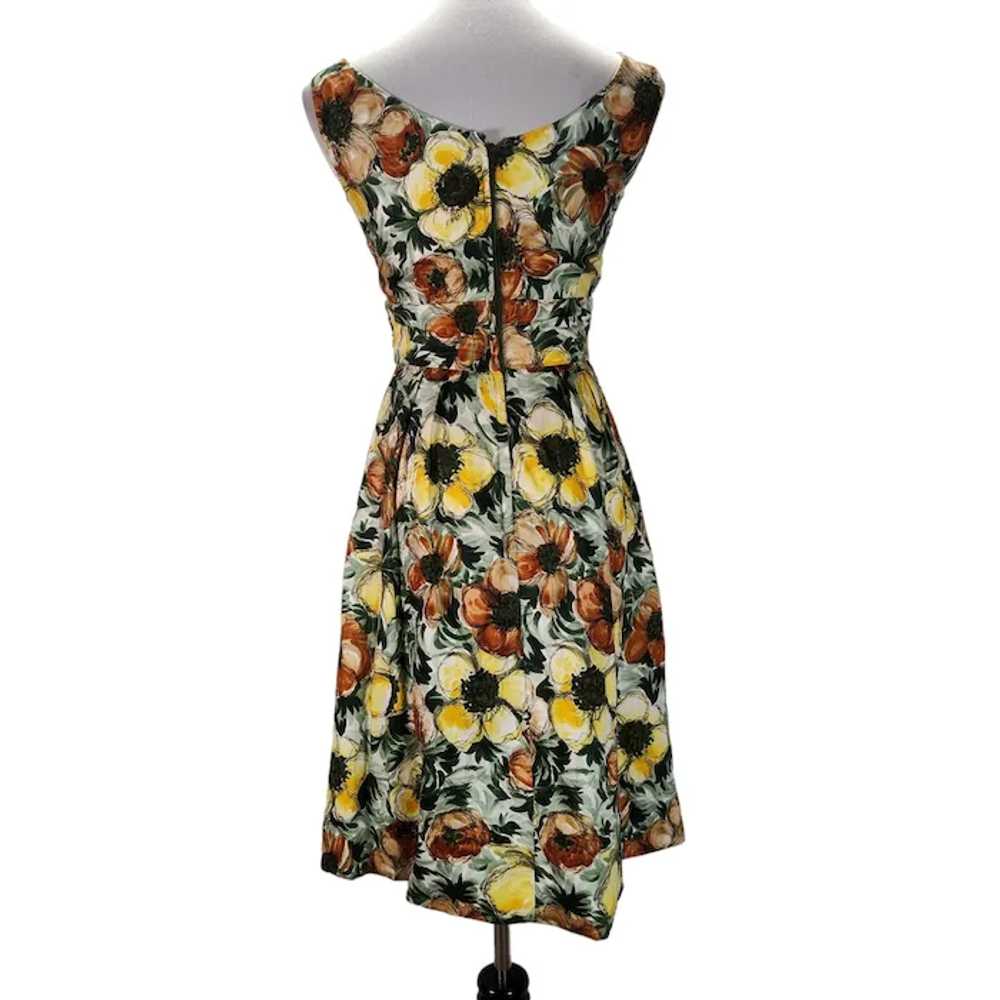 50s Jr Theme Party Dress Size XS/S Yellow Cotton … - image 3