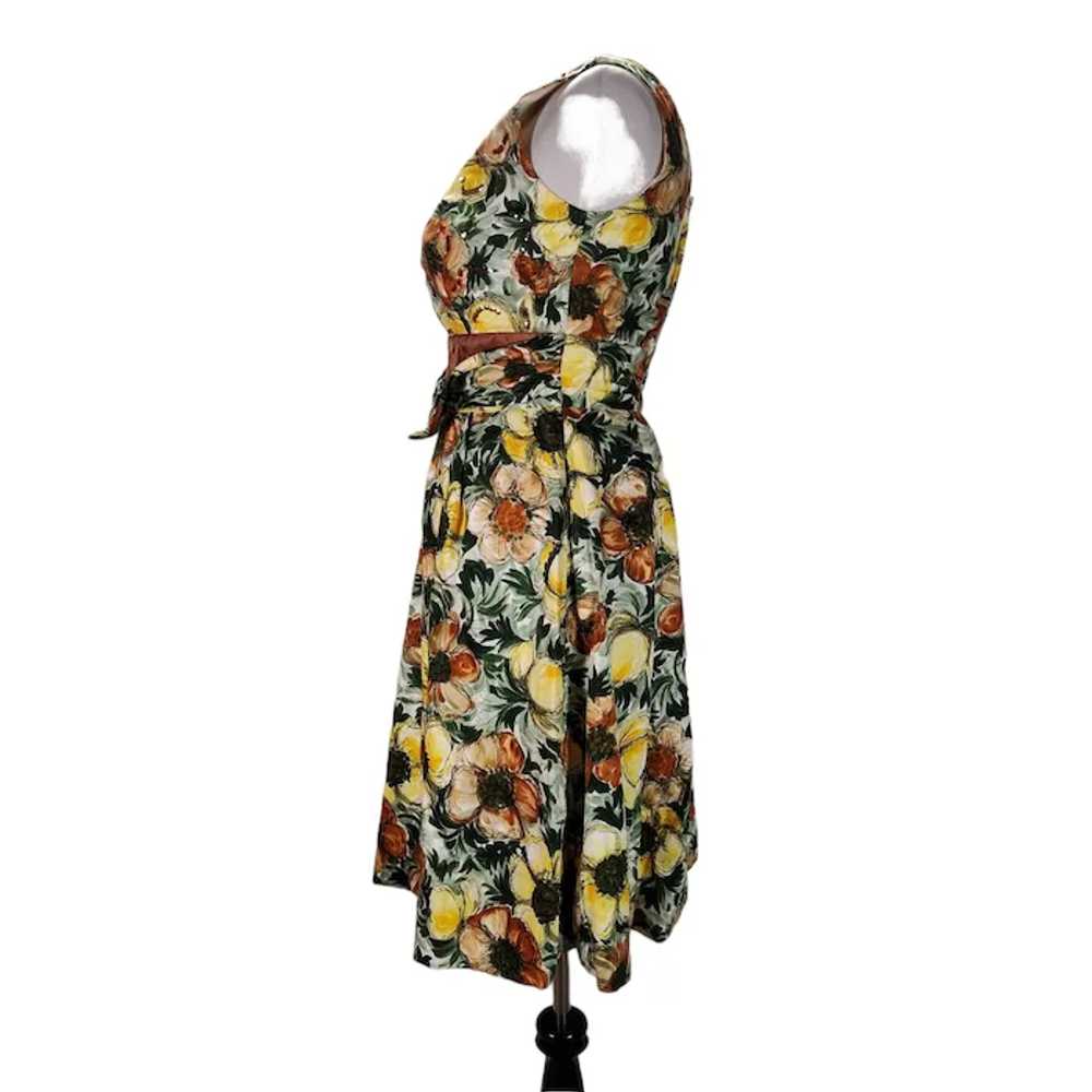 50s Jr Theme Party Dress Size XS/S Yellow Cotton … - image 5