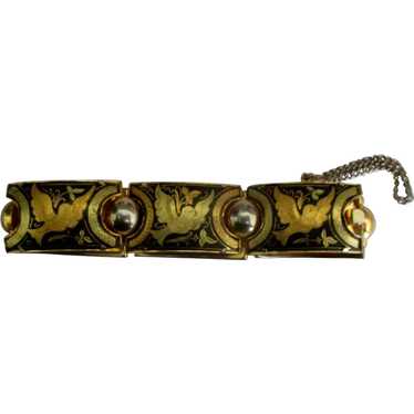 Stunning Vintage Bold Damascene Bracelet - image 1