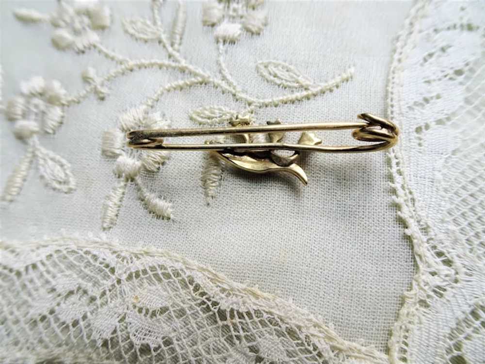 BEAUTIFUL Antique Gold and Seed Pearls Brooch,Lil… - image 4