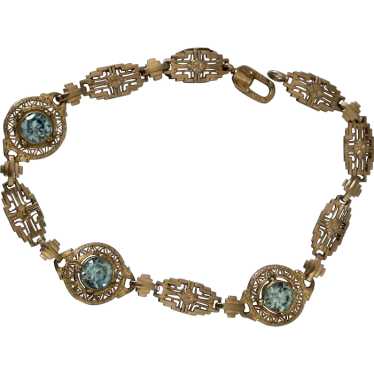 Ornate 10k Gold Zircon Bracelet