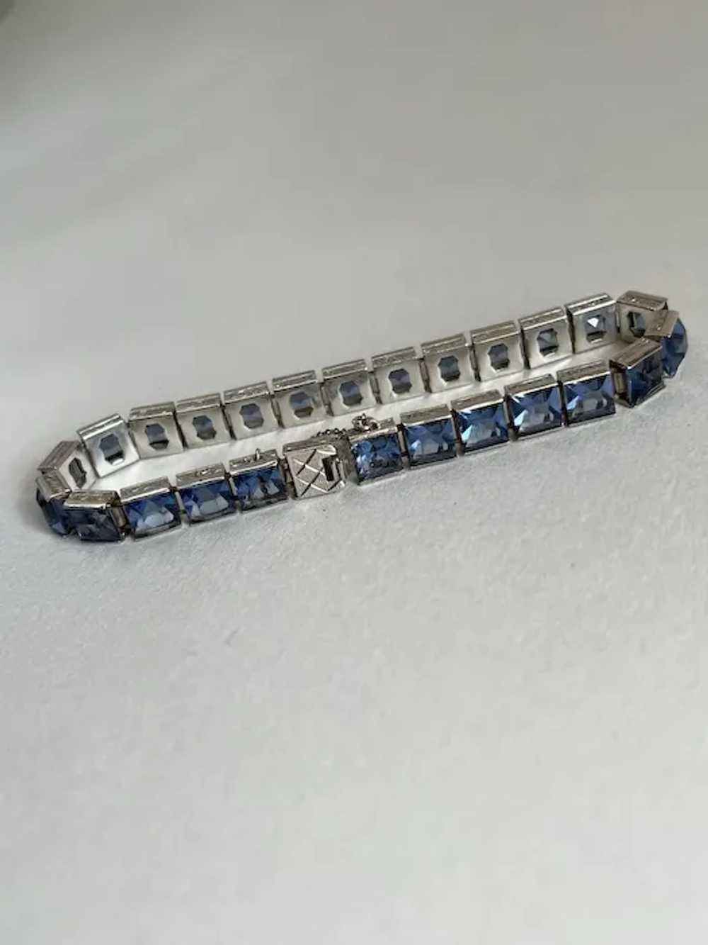 Art Deco Sterling Silver Channel Set Rhinestone A… - image 8