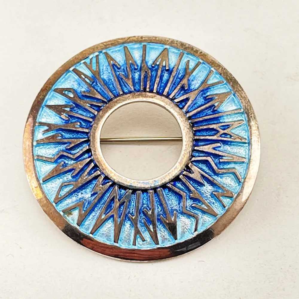 Sheila Fleet Modern Enamel Brooch Pin in Sterling… - image 2