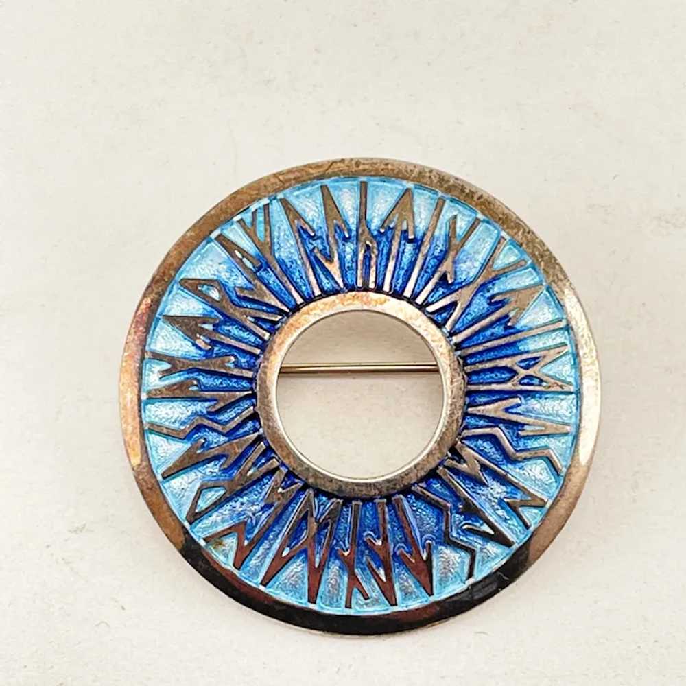 Sheila Fleet Modern Enamel Brooch Pin in Sterling… - image 5