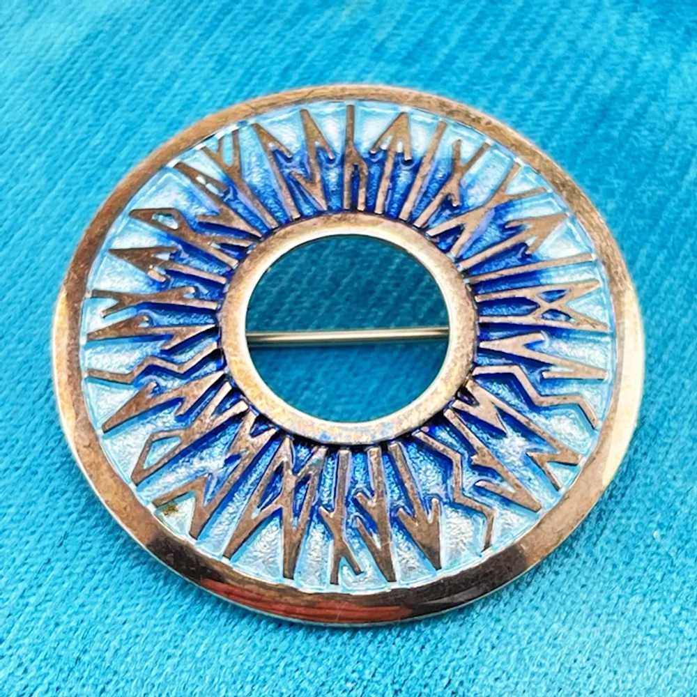 Sheila Fleet Modern Enamel Brooch Pin in Sterling… - image 6