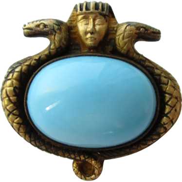 Antique Small Art Deco Serpent Snake Pharaoh Egyp… - image 1