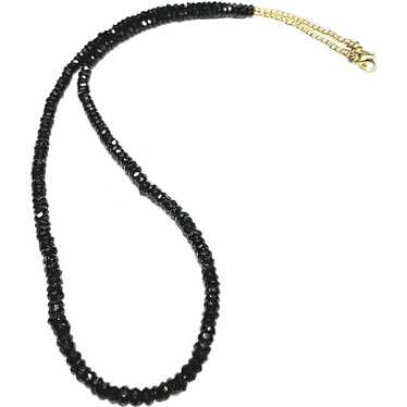 14k Gold and Black Spinel Necklace