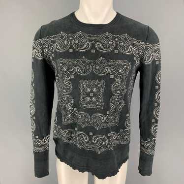 Givenchy Black White Paisley Silk Distressed Pull… - image 1