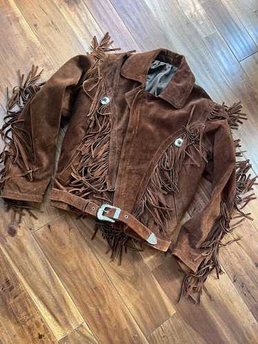 Vintage Tan color western style leather jacket