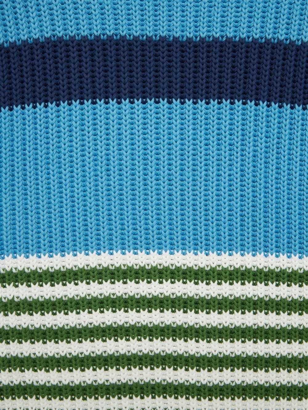 Prada Blue And Green Striped Cotton Sweater - image 3