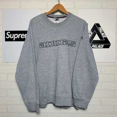 Adidas × Vintage Sweatshirt big logo spellout gre… - image 1