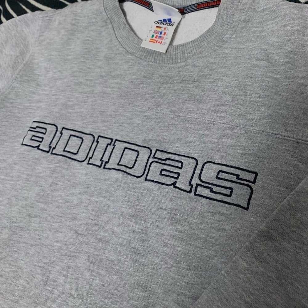 Adidas × Vintage Sweatshirt big logo spellout gre… - image 4