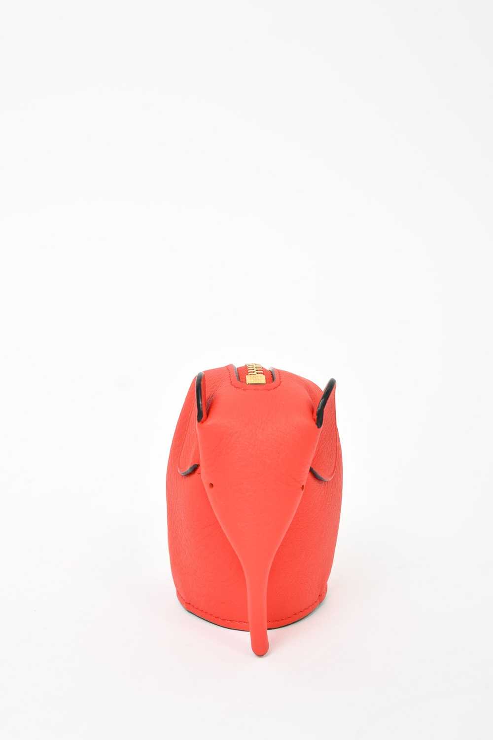 Loewe Red Leather Elephant Coin Purse - image 3