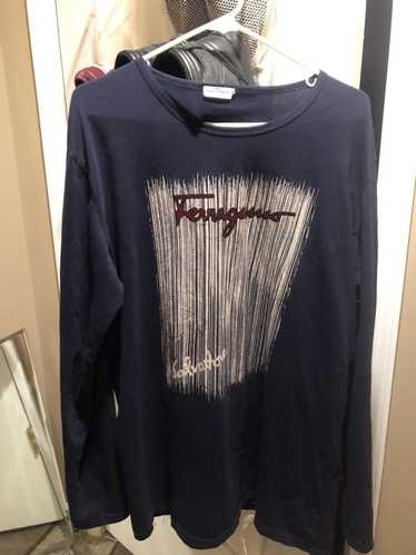 Salvatore Ferragamo Long sleeve XL navy blue Ferra