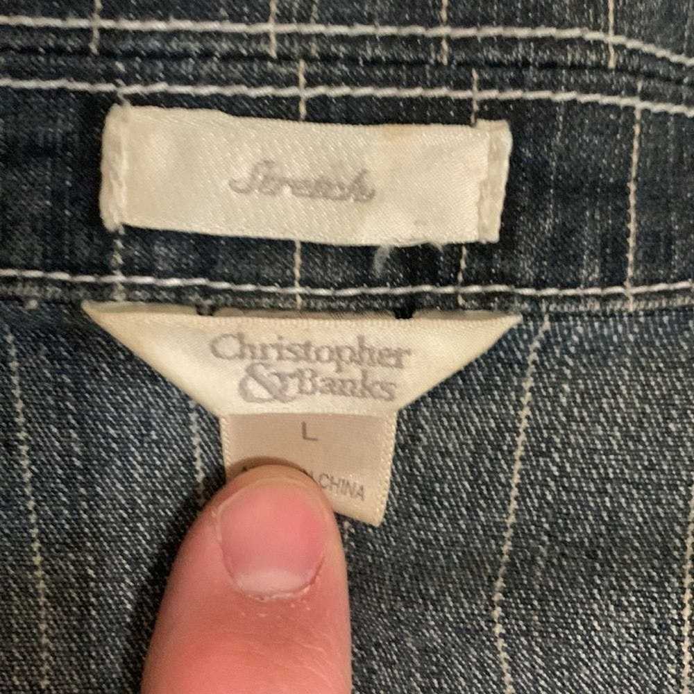 Brand Christopher Banks Jean Jacket Large Arm Len… - image 2