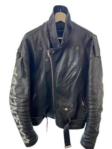 Balenciaga painted biker on sale jacket