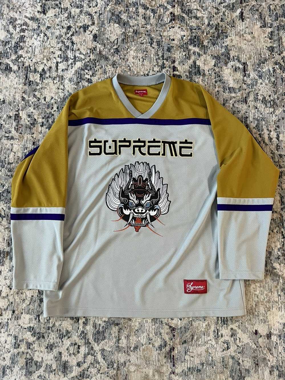 Supreme Supreme Grey Demon Hockey Jersey Sz XL - image 1