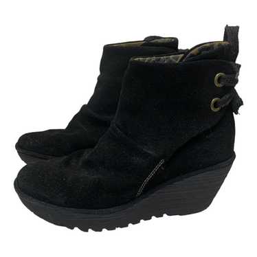 Fly London Fly London Yama Black Suede Wedge Boot - image 1