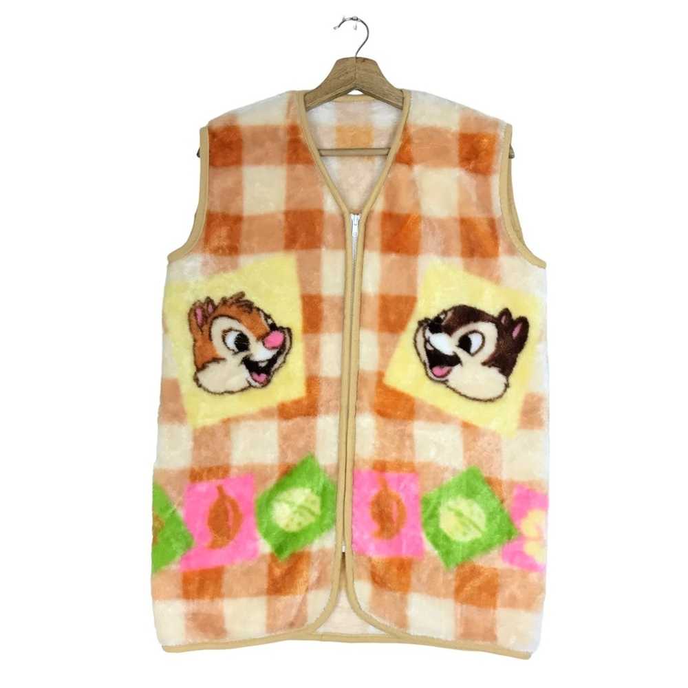 Disney Vintage Y2K Chip n Dale Zip Up Fleece Vest - image 1