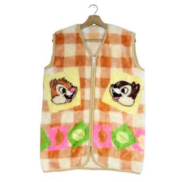 Disney Vintage Y2K Chip n Dale Zip Up Fleece Vest - image 1