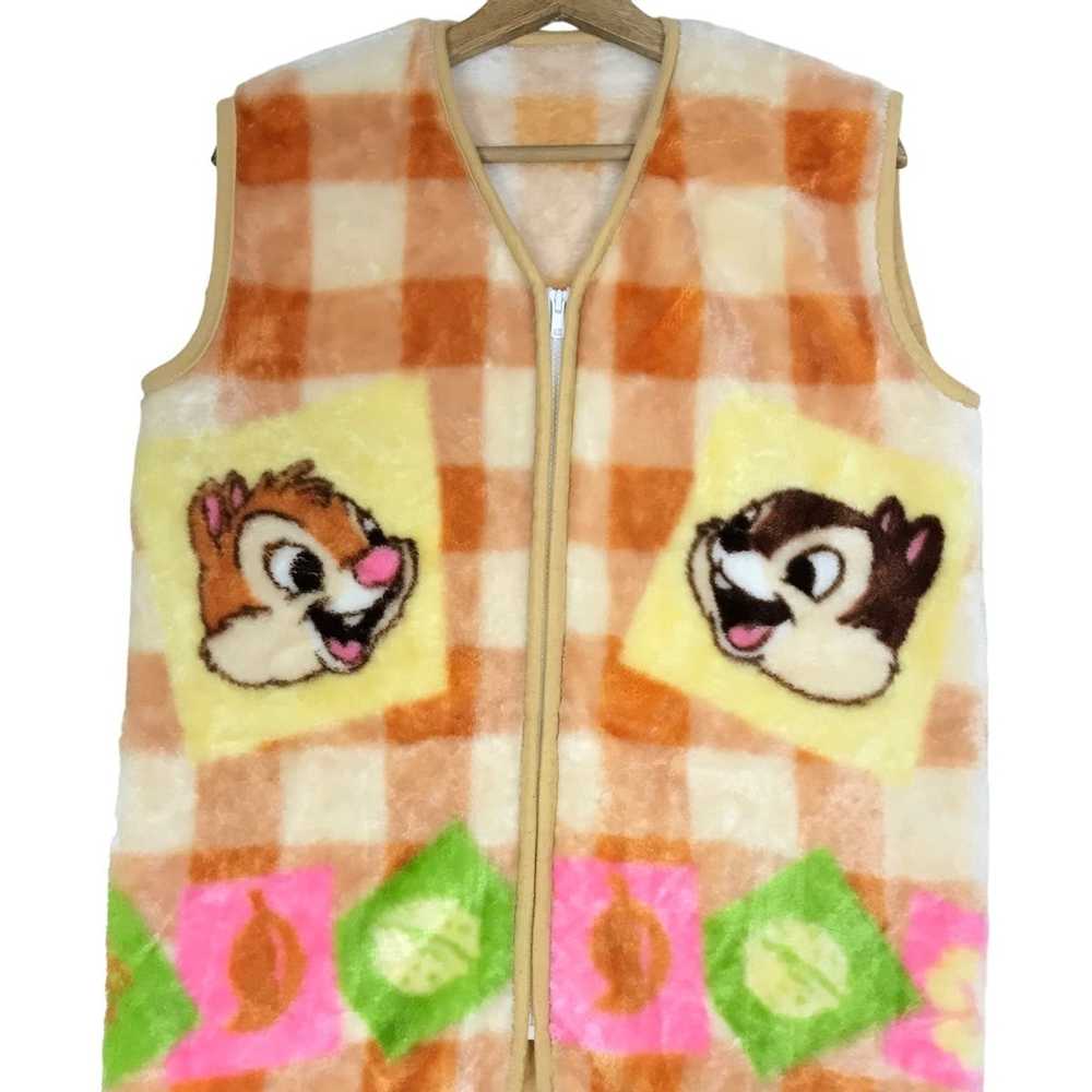 Disney Vintage Y2K Chip n Dale Zip Up Fleece Vest - image 2