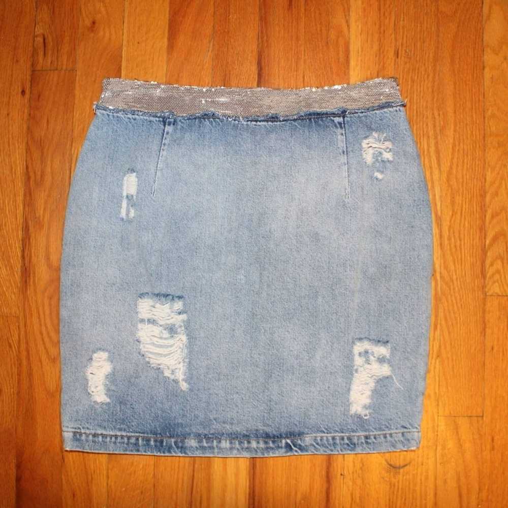 Iro IRO Distressed Sequin Jean Skirt - image 1