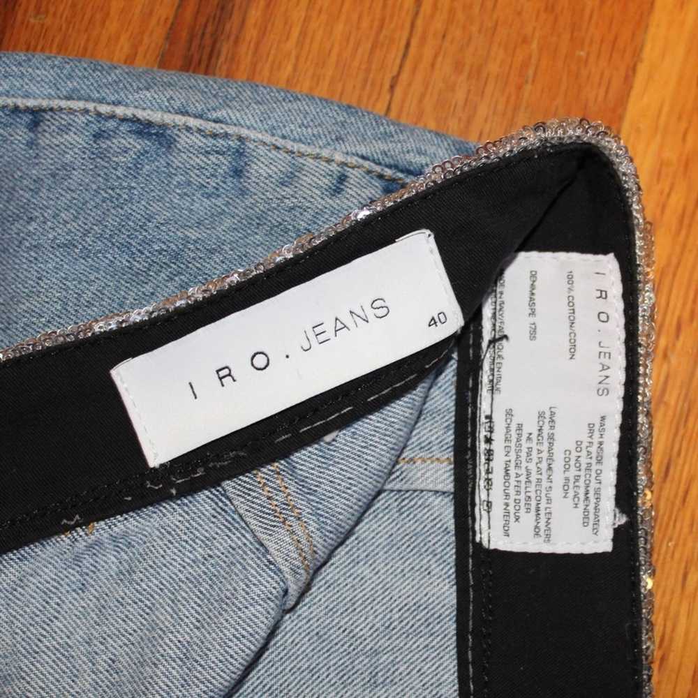 Iro IRO Distressed Sequin Jean Skirt - image 4