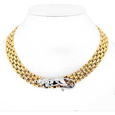 Cartier 18K Yellow Gold Maillon Hematite Panthere 