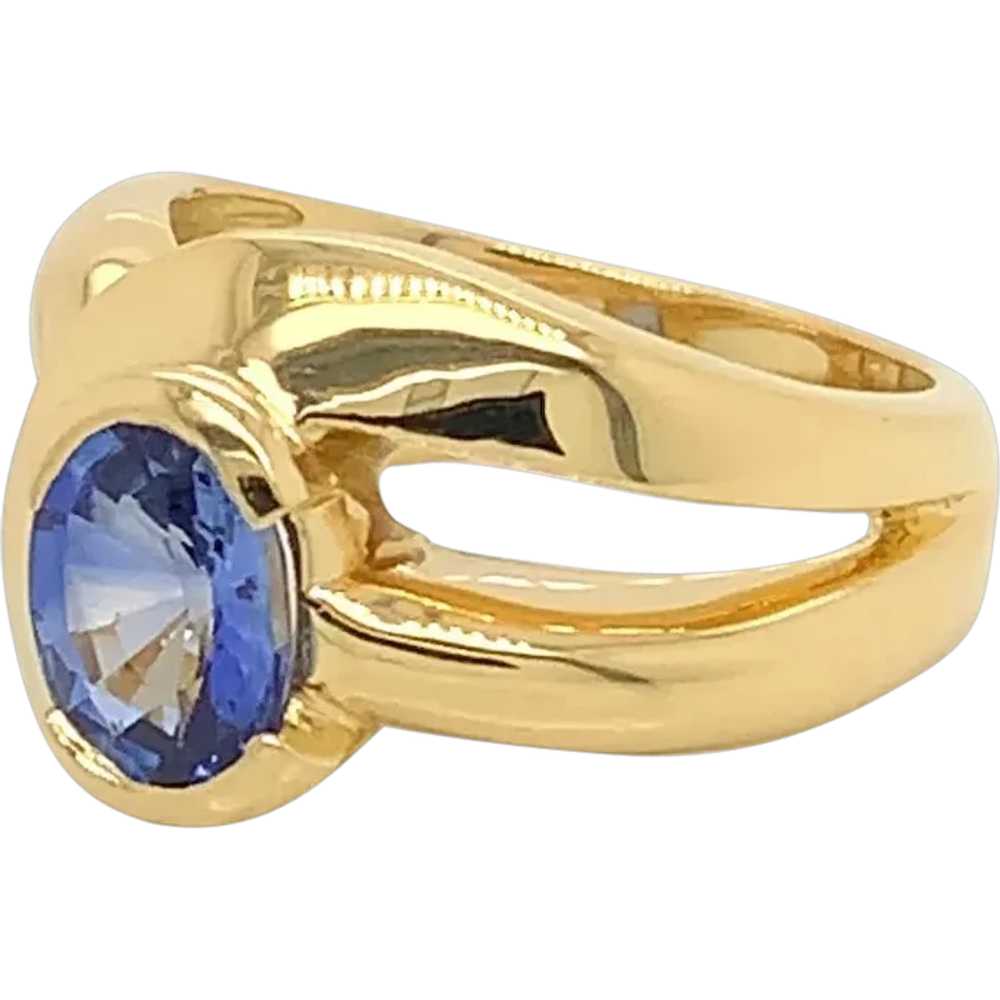 Sapphire Bezel Set Ring - image 1