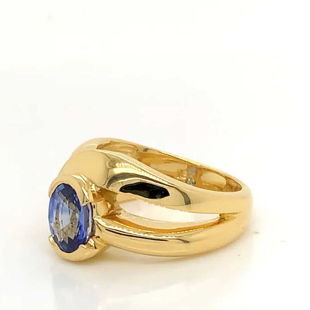 Sapphire Bezel Set Ring - image 2