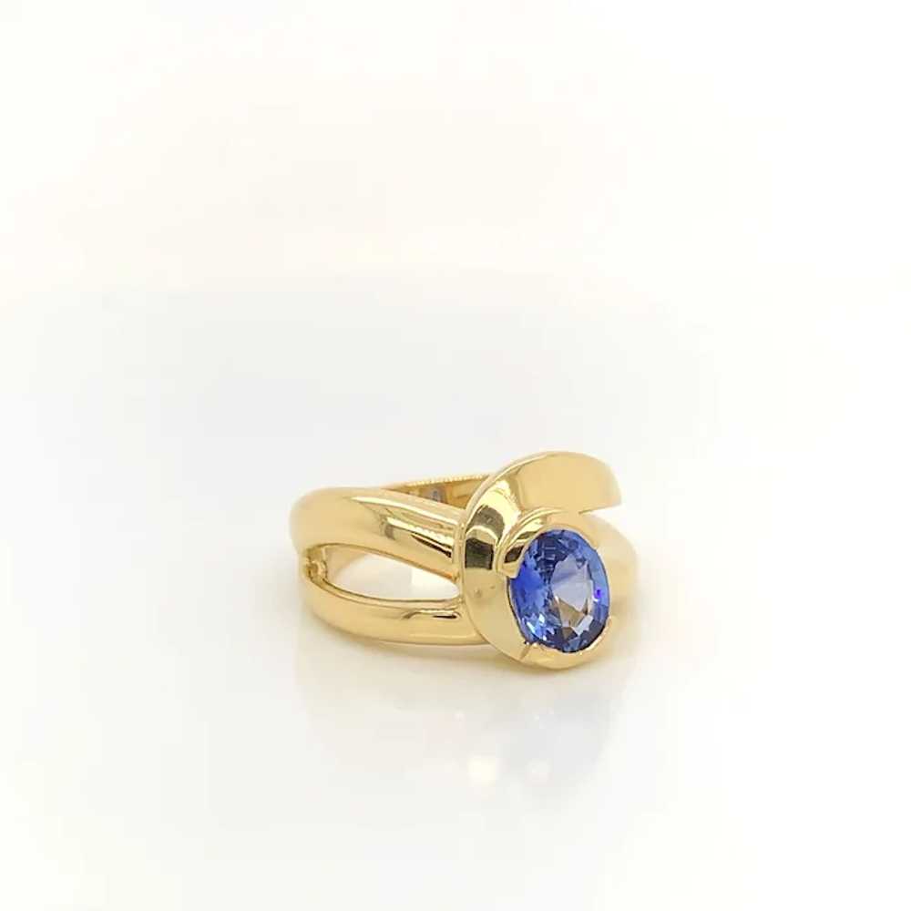 Sapphire Bezel Set Ring - image 7