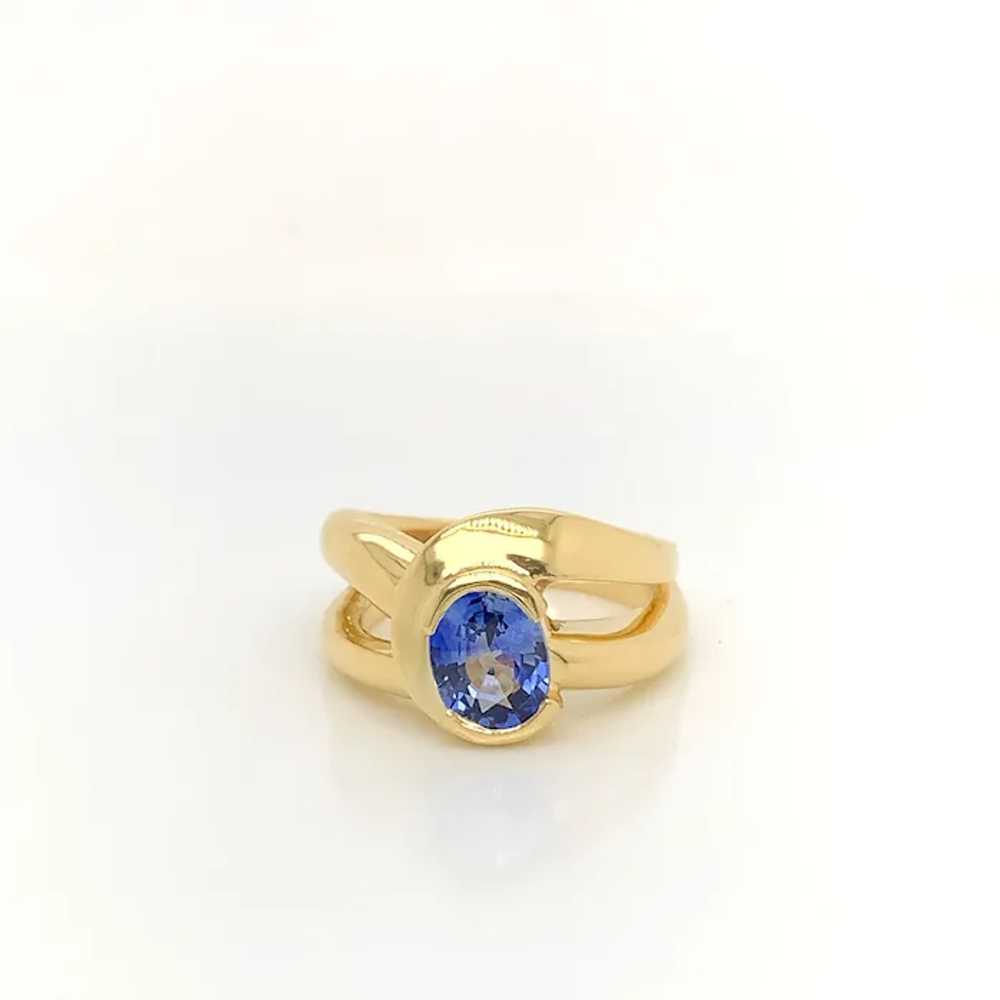 Sapphire Bezel Set Ring - image 8