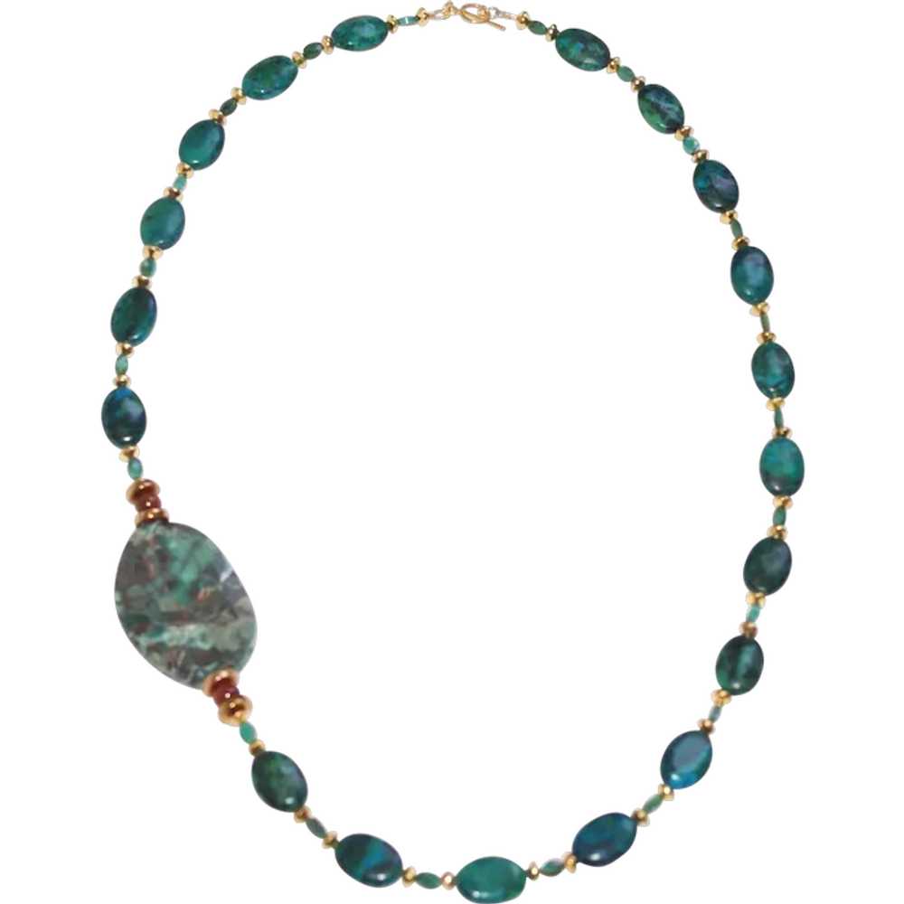 Chrysocolla and Ocean Agate Necklace - image 1