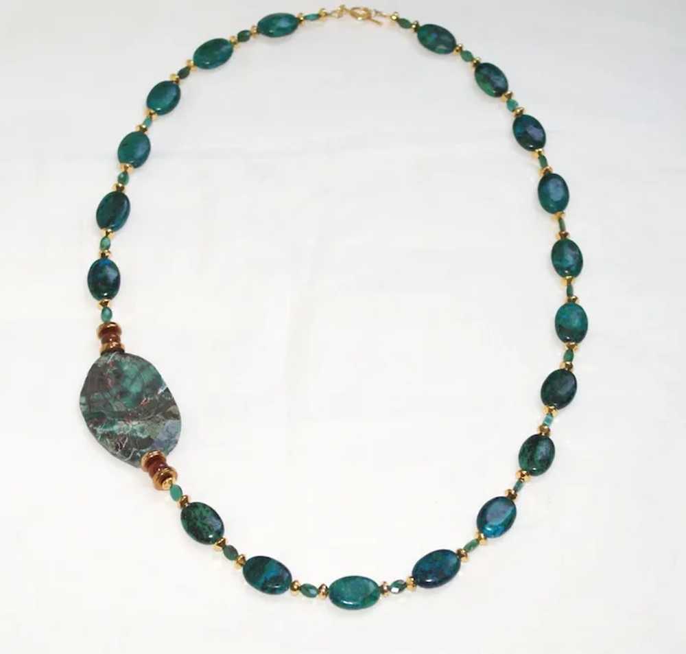 Chrysocolla and Ocean Agate Necklace - image 4