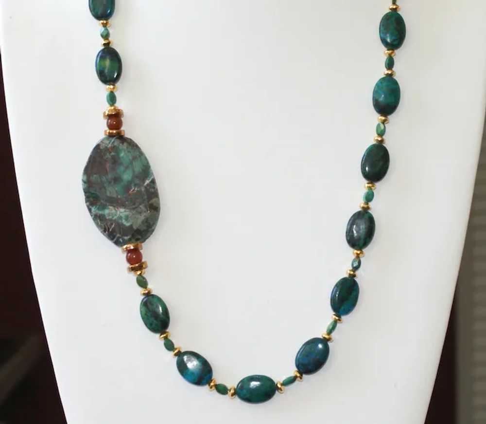 Chrysocolla and Ocean Agate Necklace - image 5