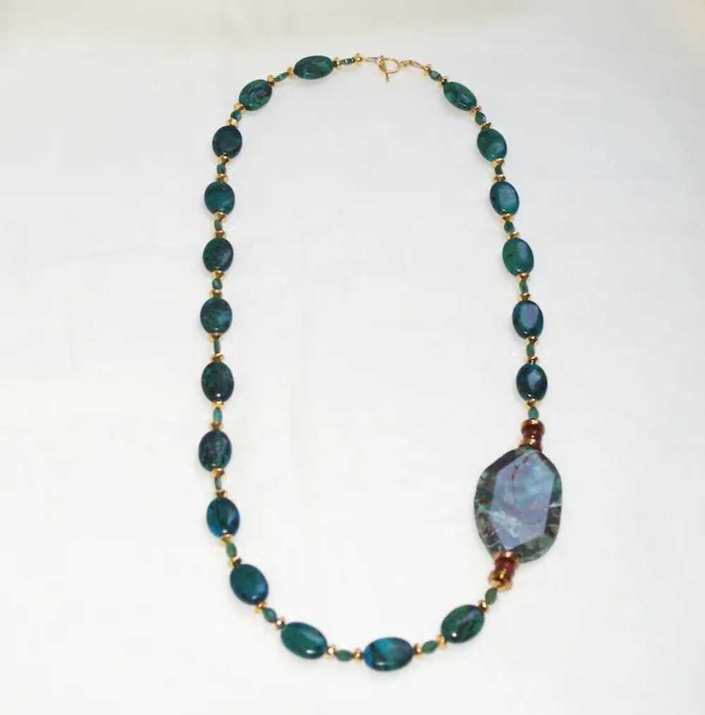 Chrysocolla and Ocean Agate Necklace - image 6