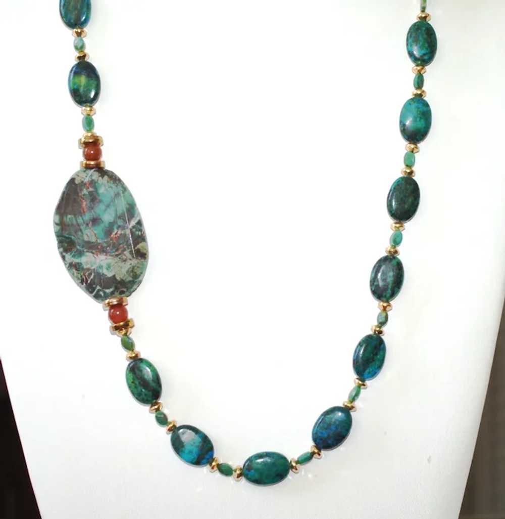 Chrysocolla and Ocean Agate Necklace - image 7