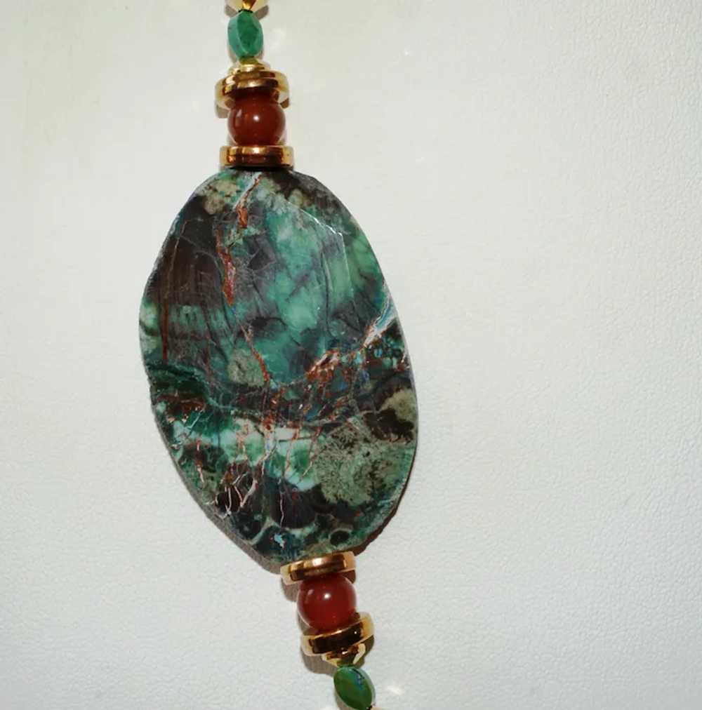 Chrysocolla and Ocean Agate Necklace - image 8