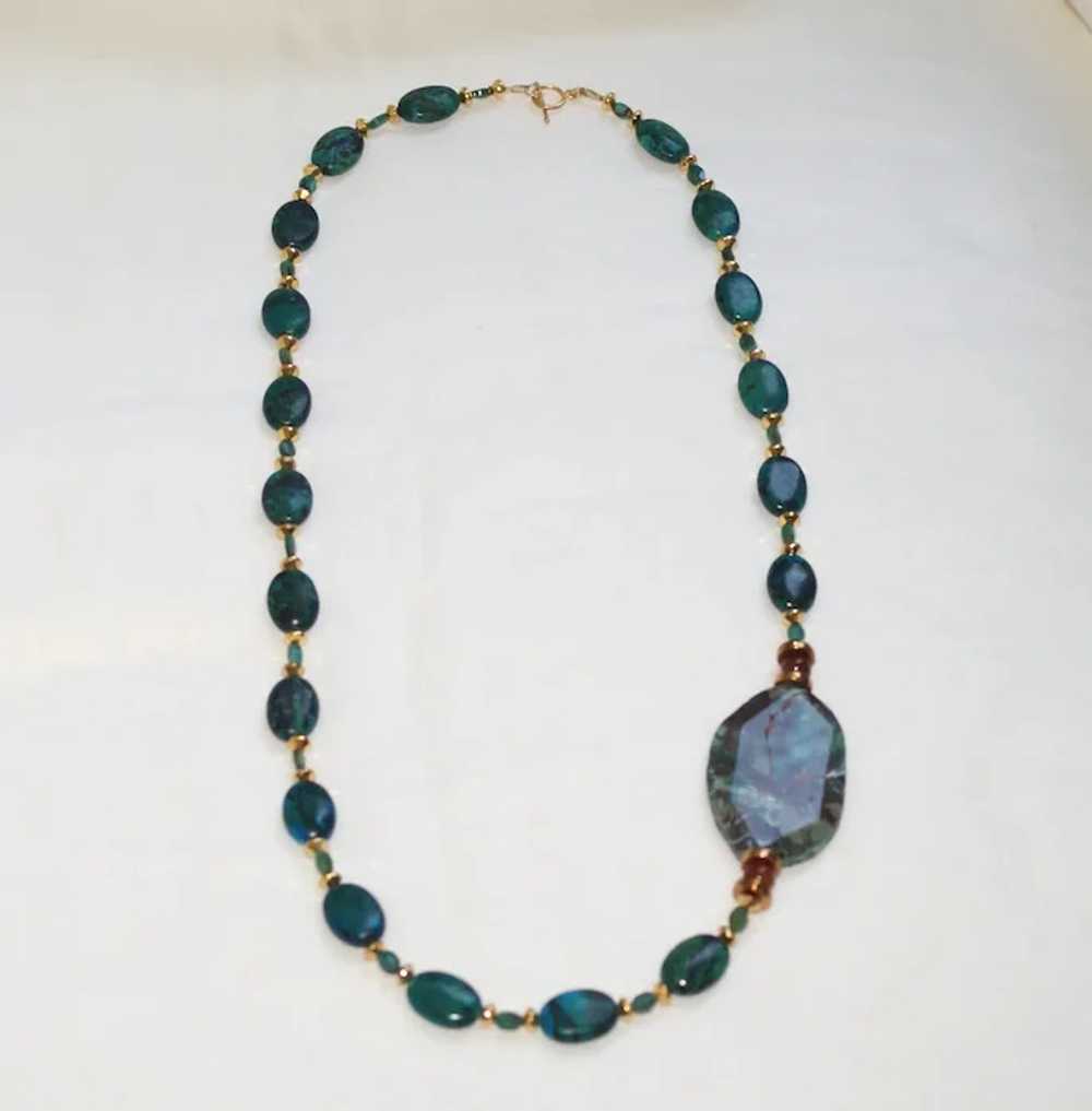 Chrysocolla and Ocean Agate Necklace - image 9